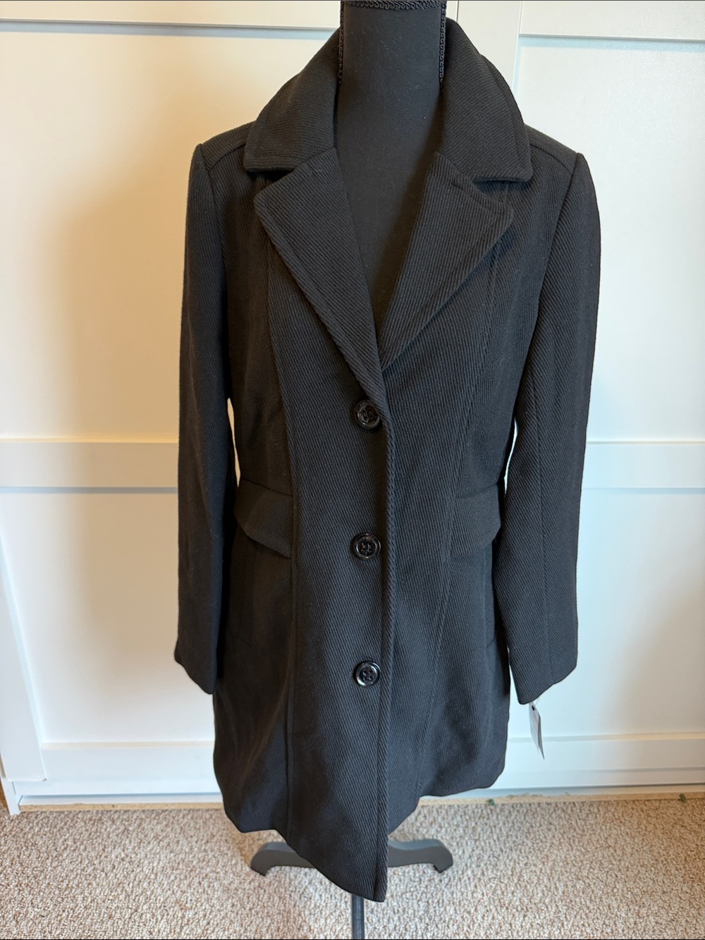 Gallery Black Women's Notch-Collar Tailored Trench Coat